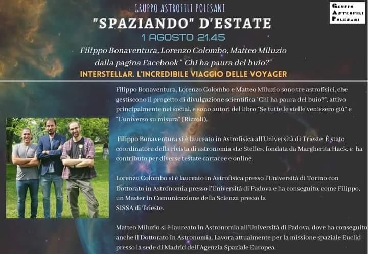 tre giovani famosissimi astrofisici a rovigo per parlare del viaggio delle sonde voyager la voce di rovigo