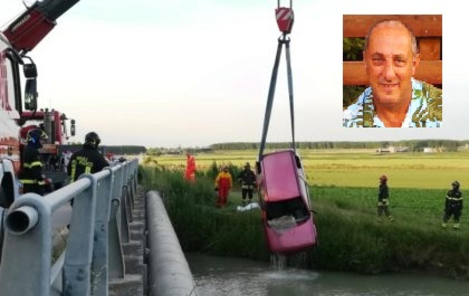 Vola con l'auto nel canale, lo trovano annegato dopo un giorno di ricerche