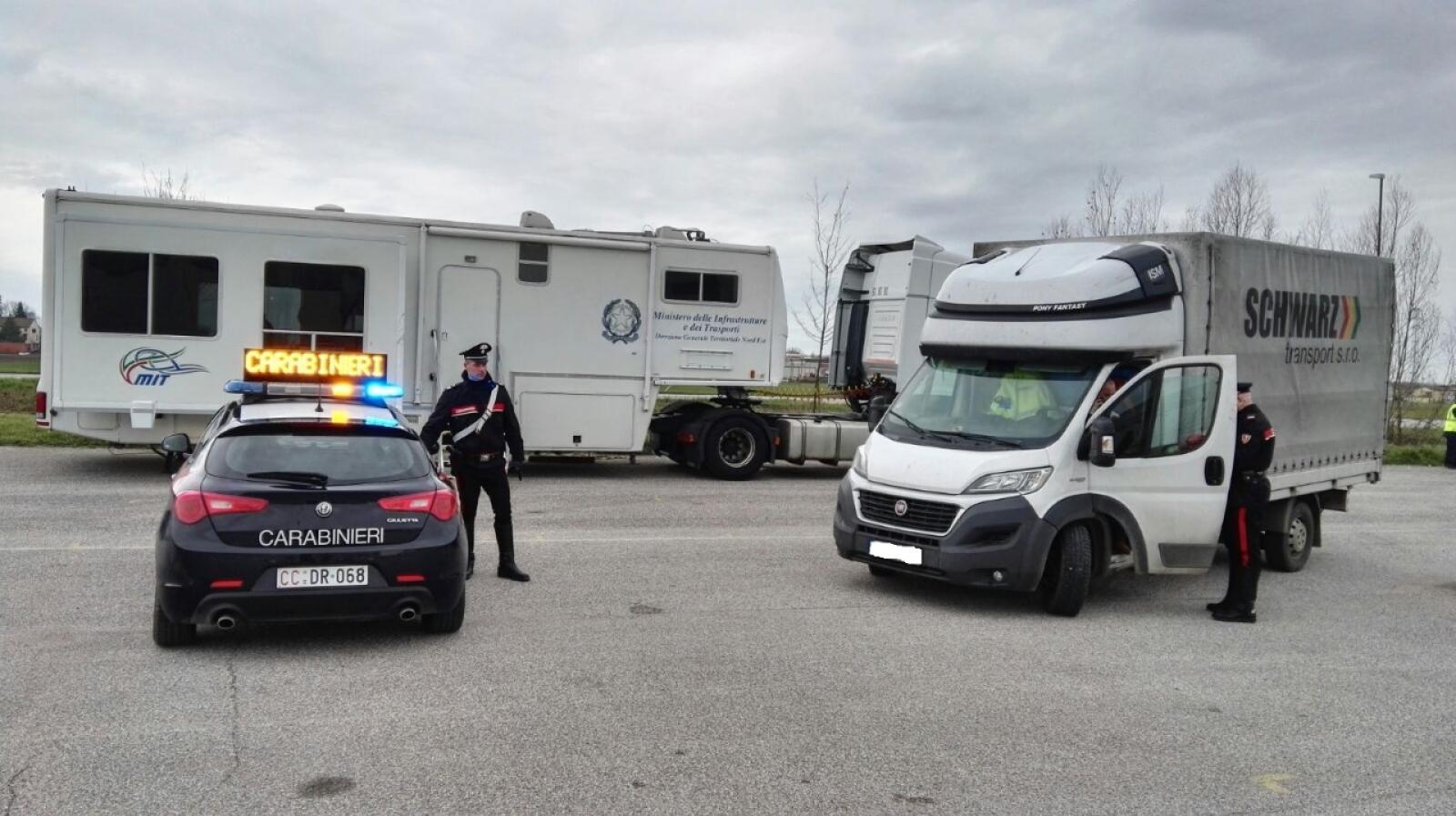 Controlli sui tir: multe e sequestri