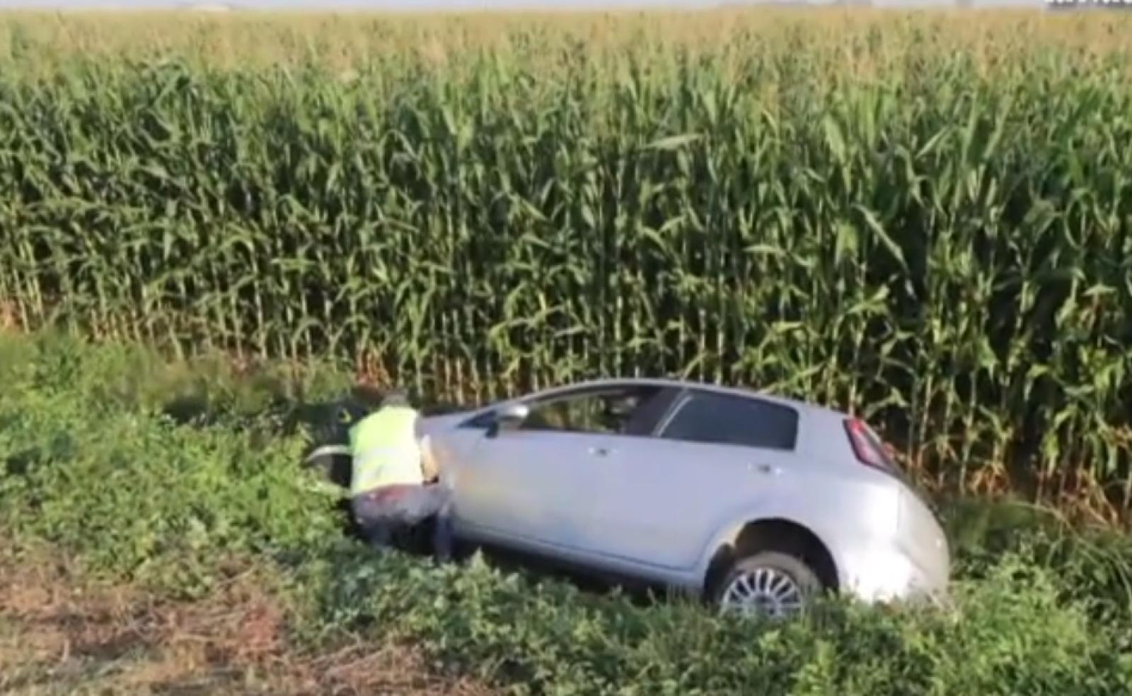 Vola su un campo di mais, arriva l'elisoccorso