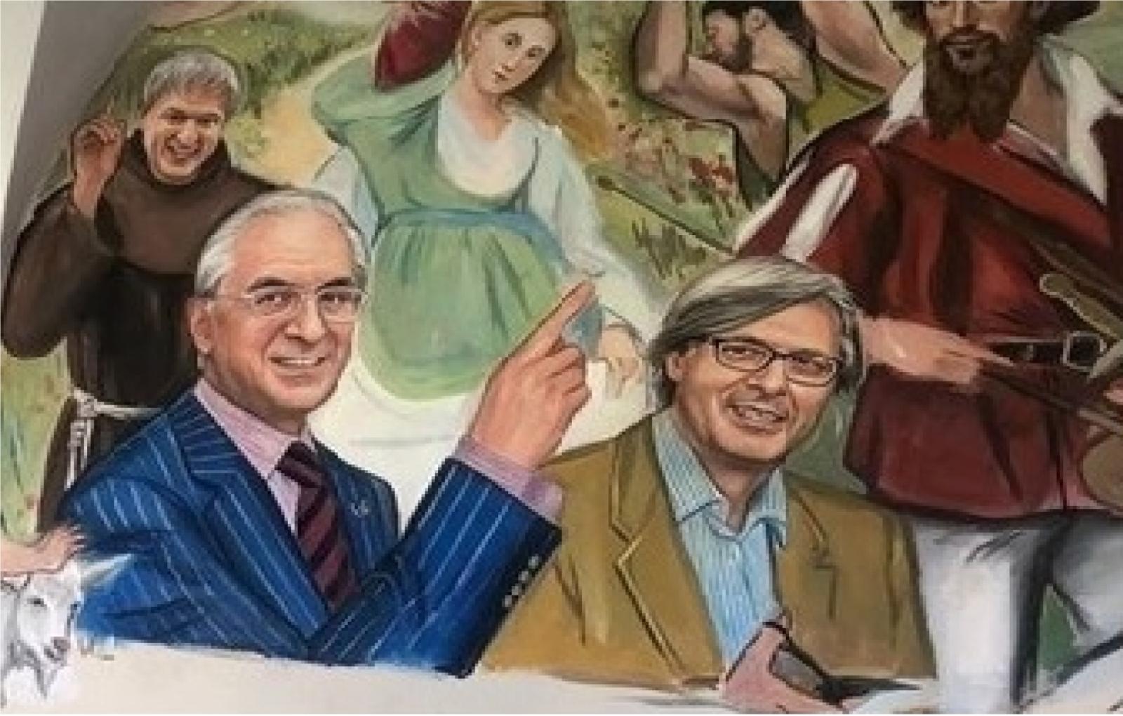 Da critico a soggetto d'arte: Sgarbi "entra" in un affresco
