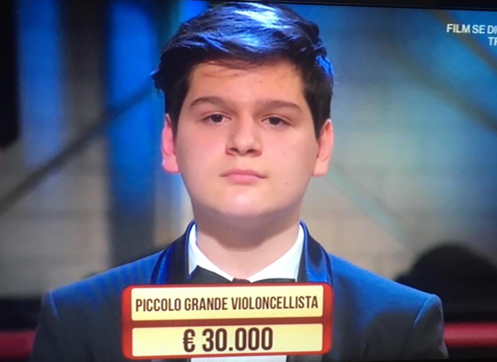 Il baby violoncellista su Rai1