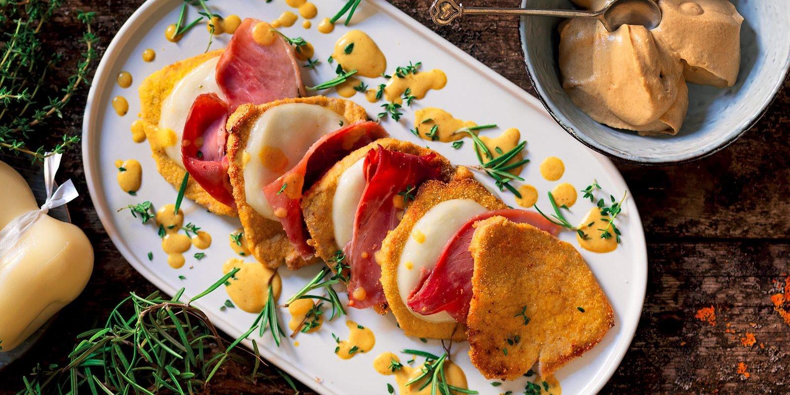 Scaloppine con prosciutto e formaggio