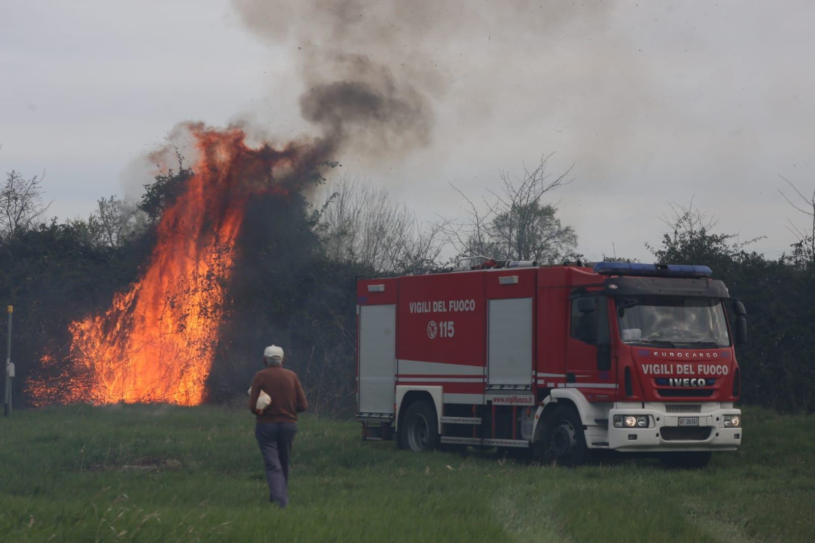 D&agrave; fuoco all'erba, scoppia un incendio