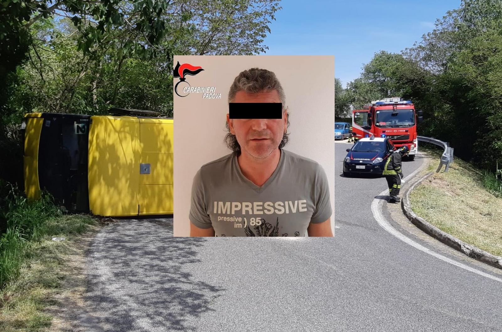 Si schianta in scuolabus, lascia i bimbi e fugge. Arrestato