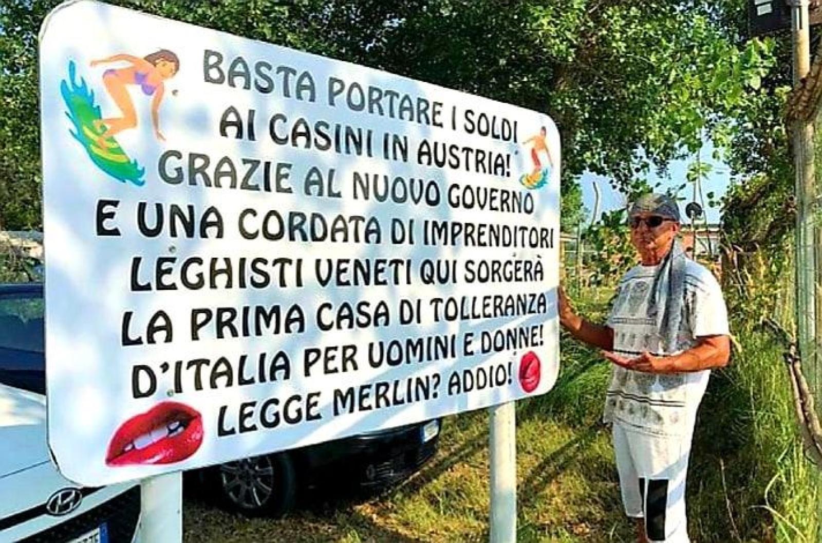 "Aprir&ograve; una casa di tolleranza"