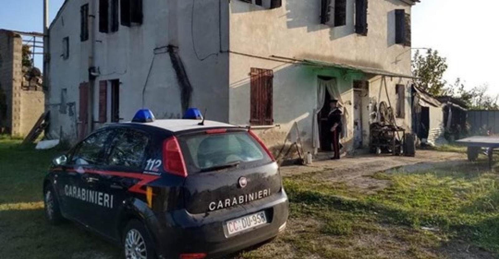 La casa dell'anziano nella foto fornita dai carabinieri 