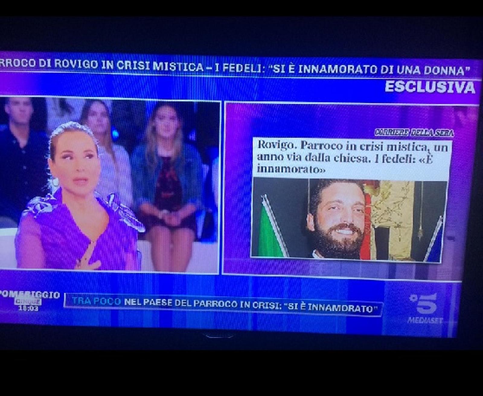 La vicenda del "prete innamorato" finisce da Barbara D'Urso