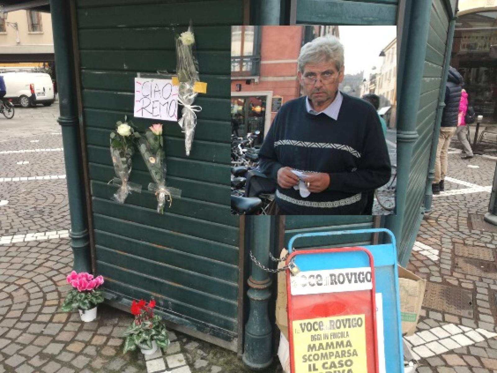 Fiori e ricordi sull'edicola di Remo
