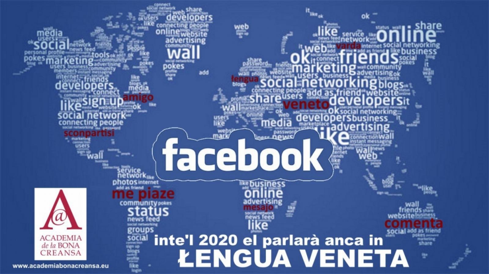 Dal 2020 si potr&agrave; usare Facebook in lingua veneta