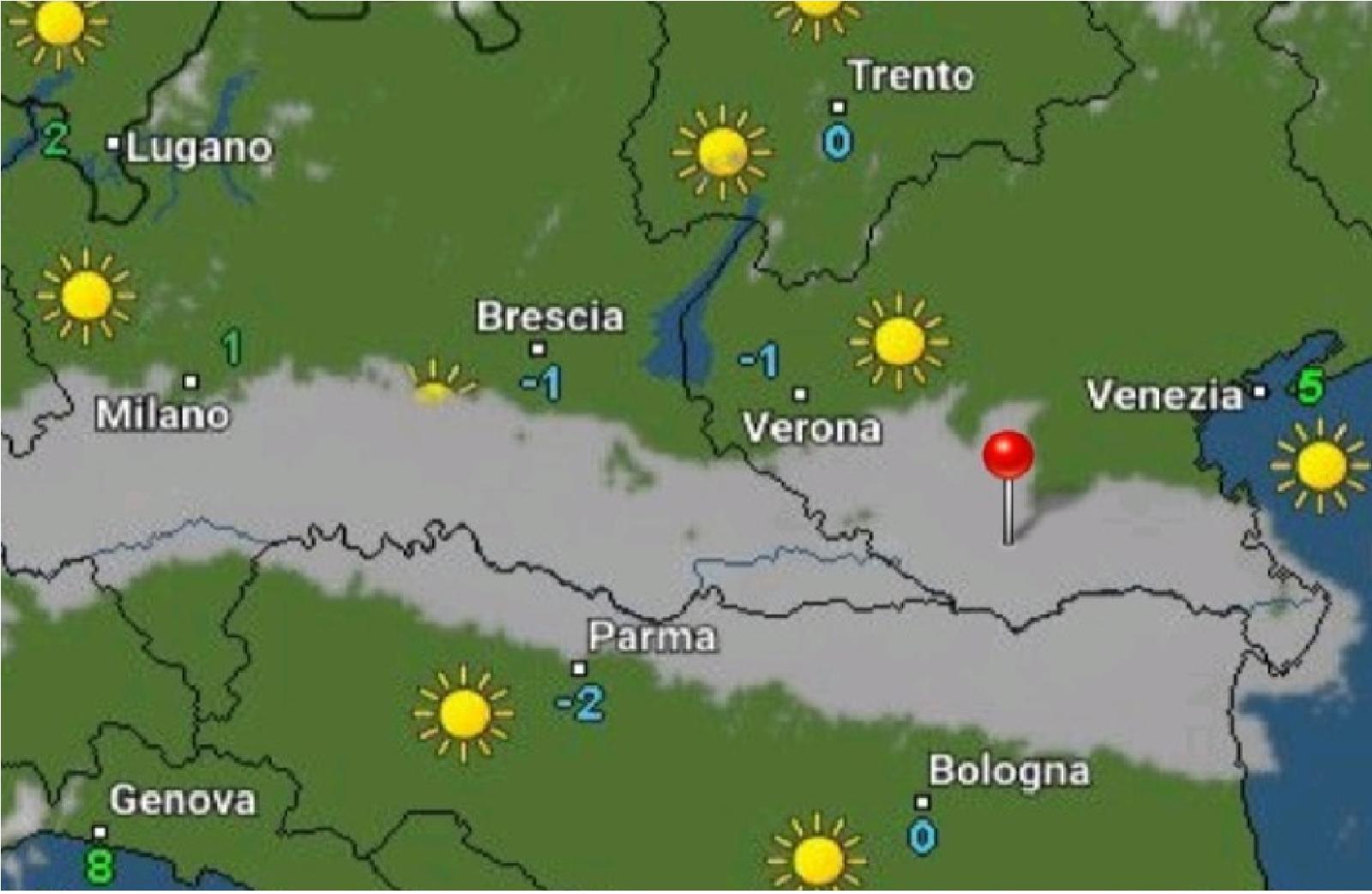 La nebbia sulla pianura padana