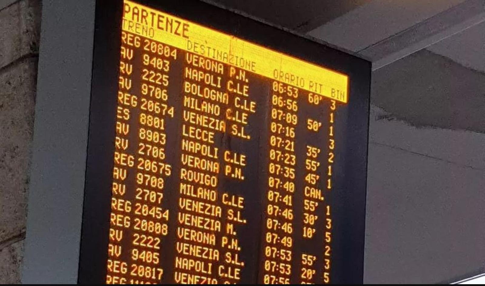 Persona travolta e uccisa da un treno, traffico ferroviario in tilt