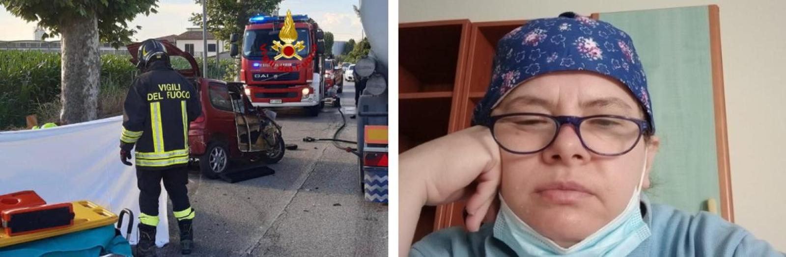 Stritolata tra le lamiere, muore una operatrice sanitaria