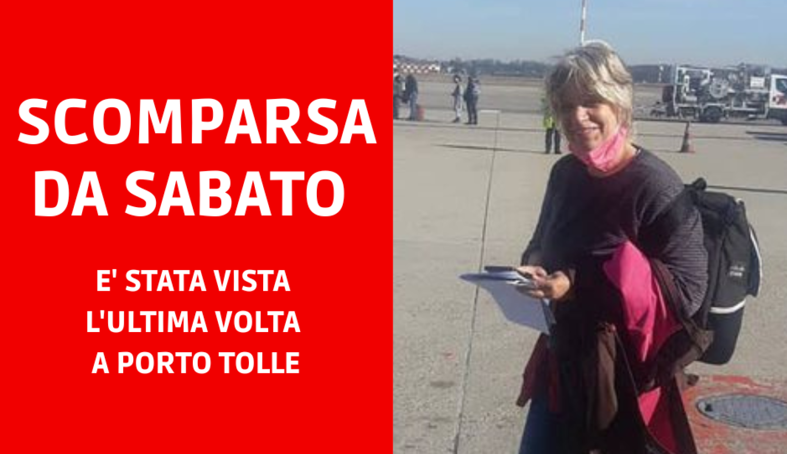 Scomparsa da sabato: chi l'ha vista?