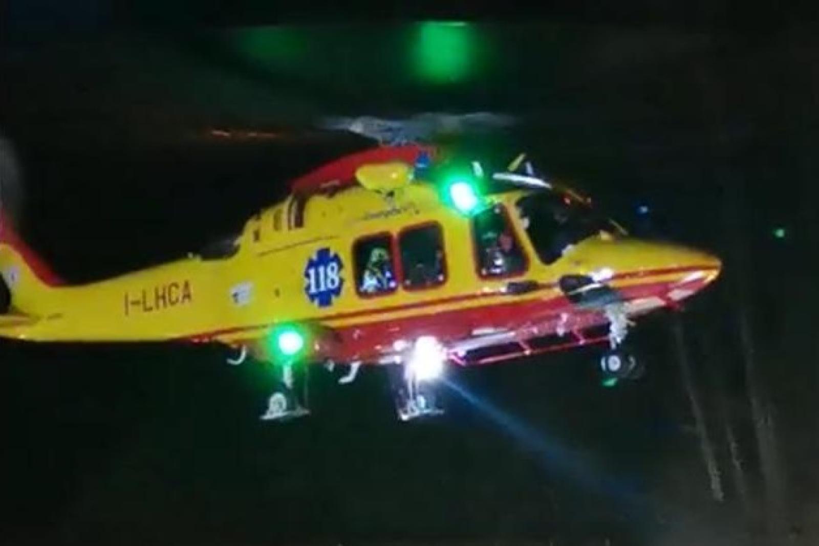 Ustionato grave, con l'elisoccorso fino a Verona