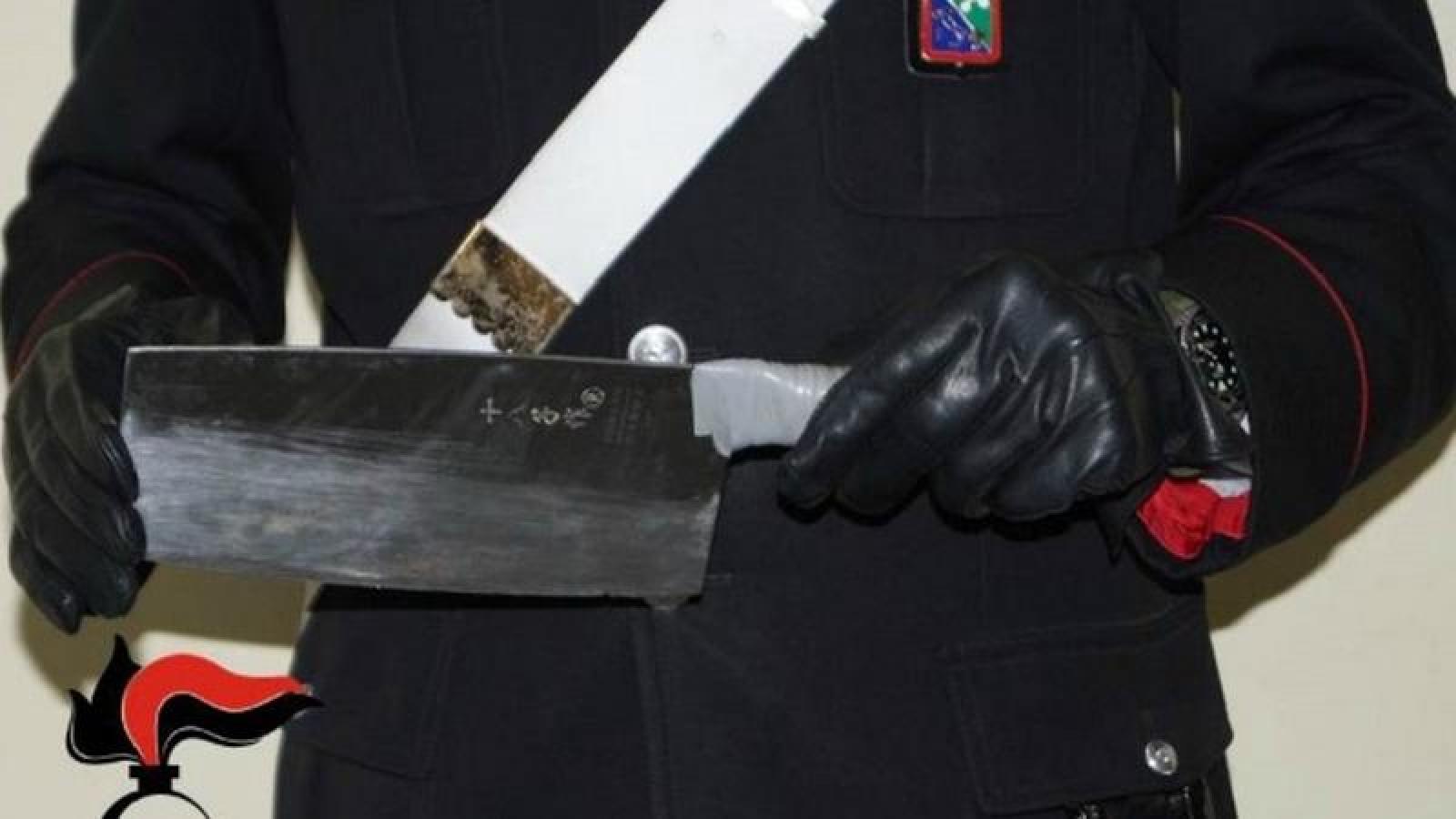 Ubriaco con la mannaia in strada, due feriti