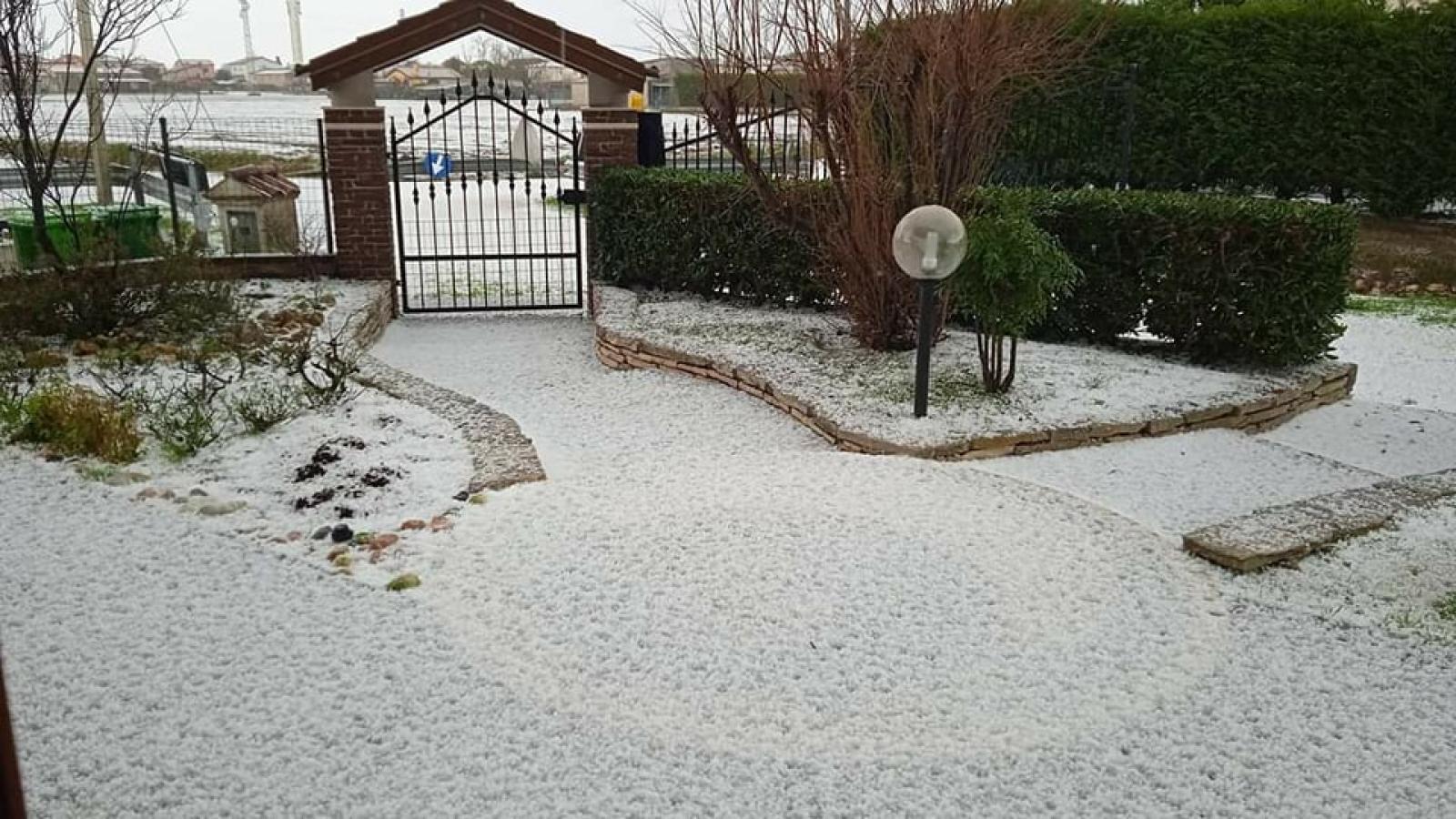 Grandine nel Delta del Po