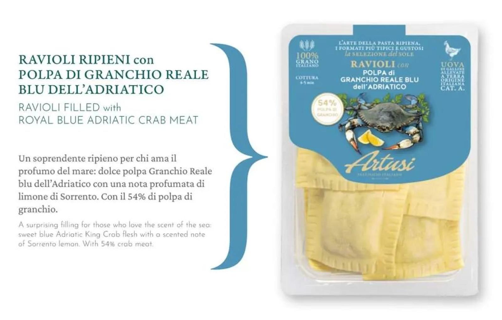 Ravioli ripieni col granchio blu: da Padova alla Francia