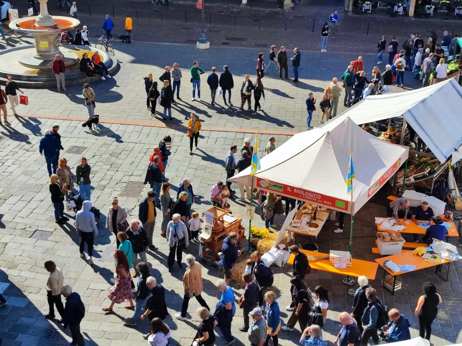 "El Biologico in Piassa" anima piazza delle Erbe 