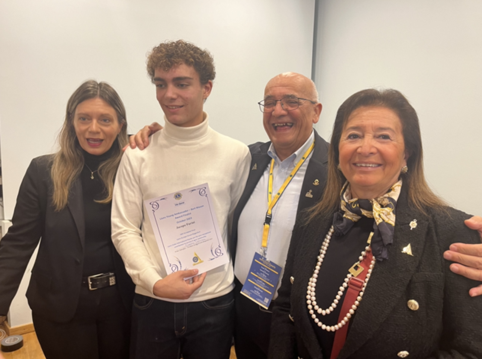 Jacopo Furini applaudito al Bert Mason Award del Lions International