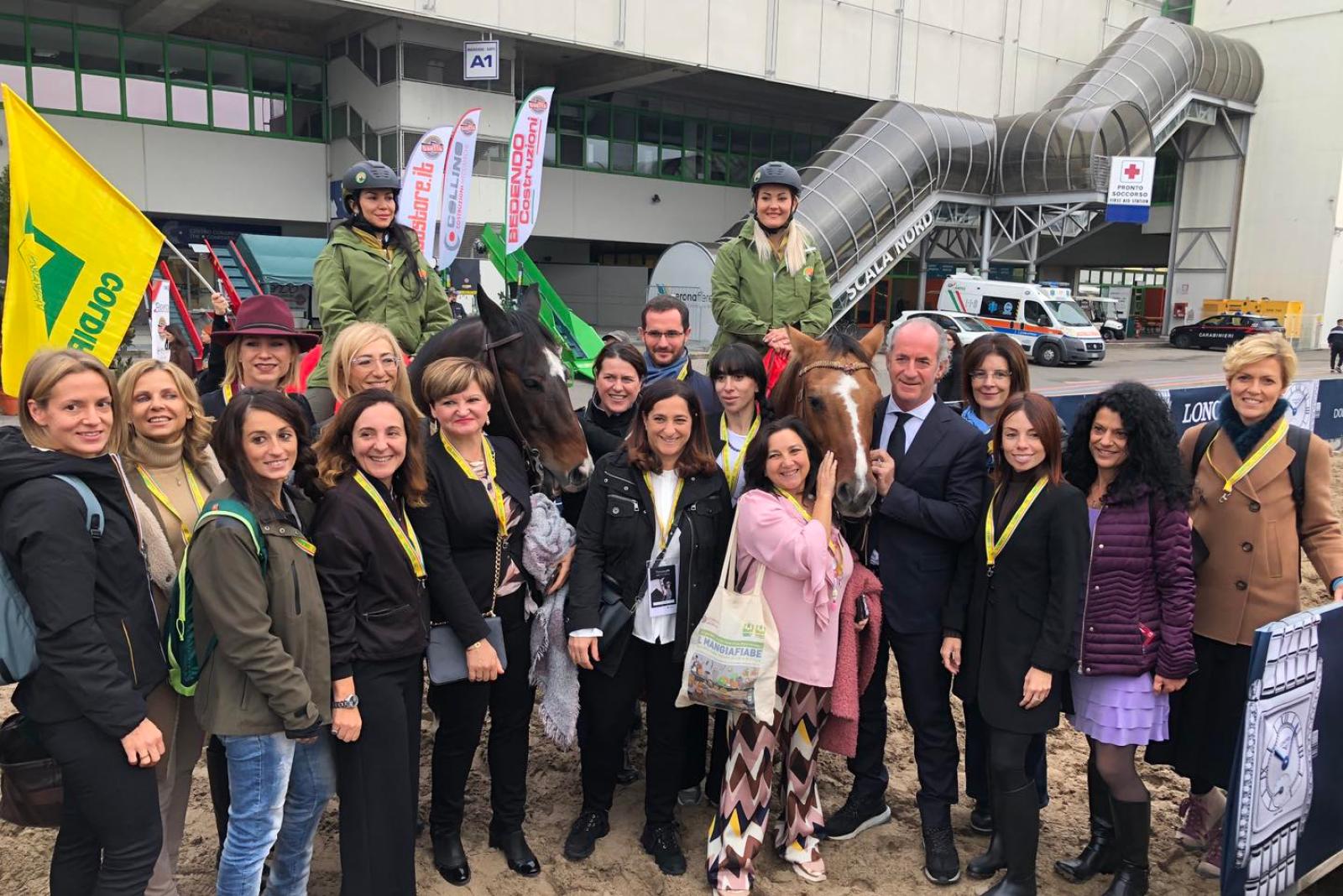 Le imprenditrici agricole di Coldiretti all'inaugurazione della Fiera Cavalli 