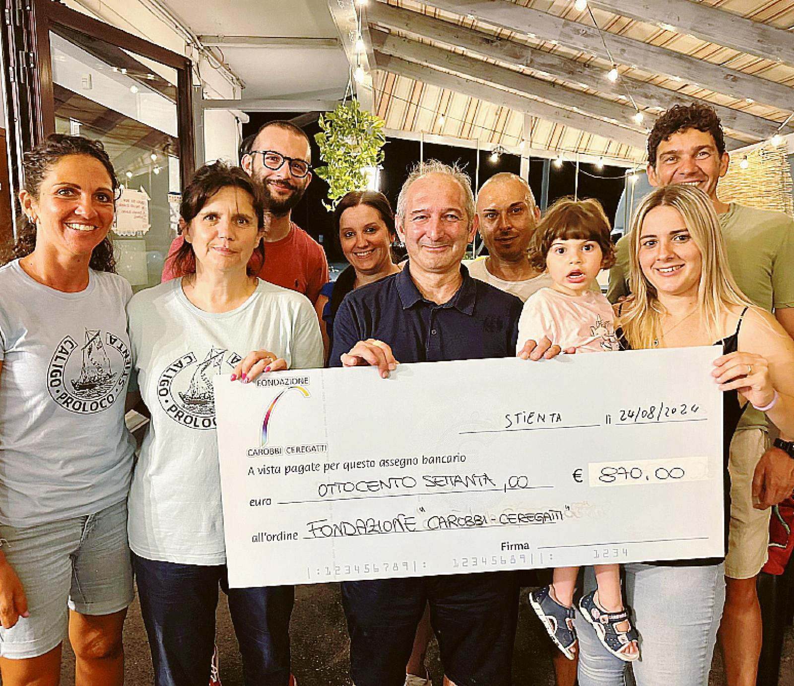 Oltre 800 euro per la piccola Sofia