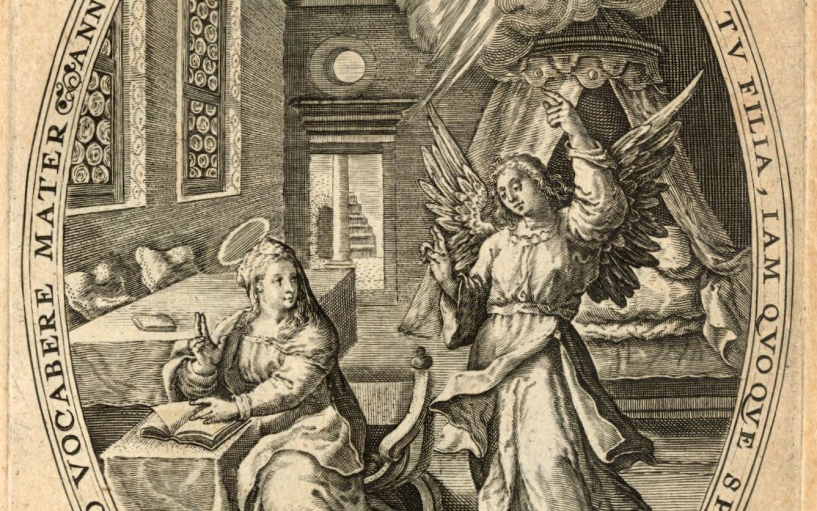 "Annunciazione, in Crispijn de Passe, Vita di Cristo ed immagini di Santi (Accademia dei Concordi)"