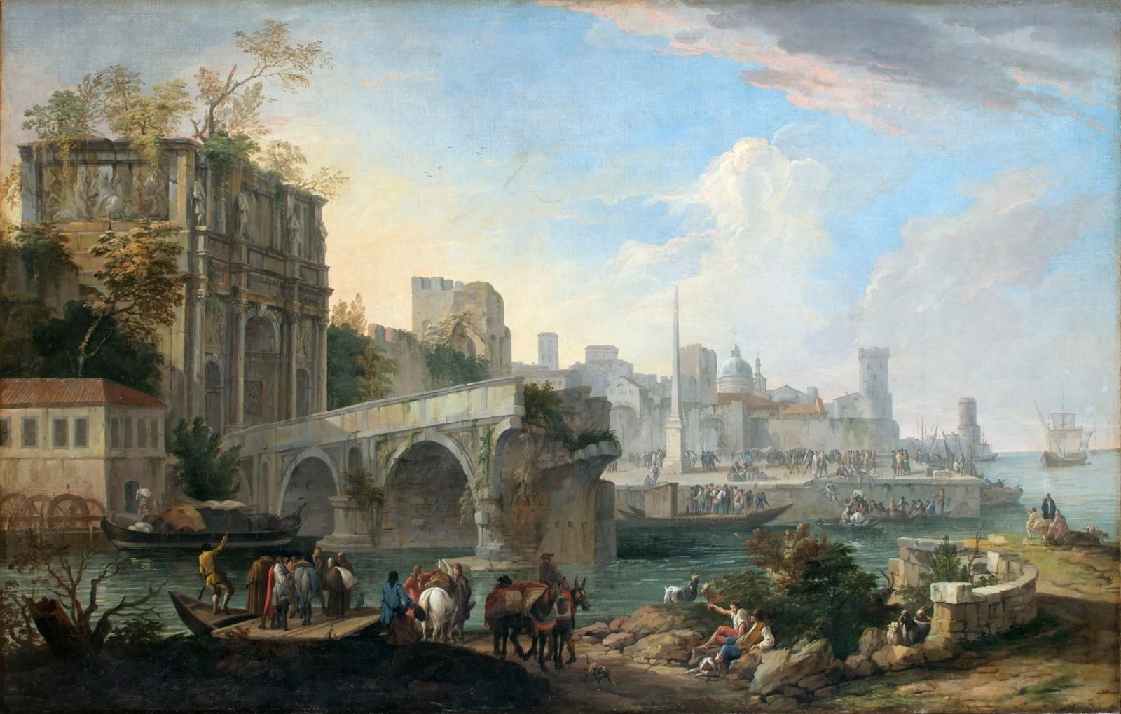 L. Carlevarijs - Marina con ponte