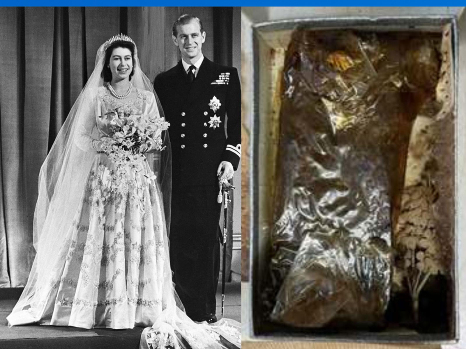 Una fetta di storia: la torta nuziale della regina Elisabetta venduta all'asta