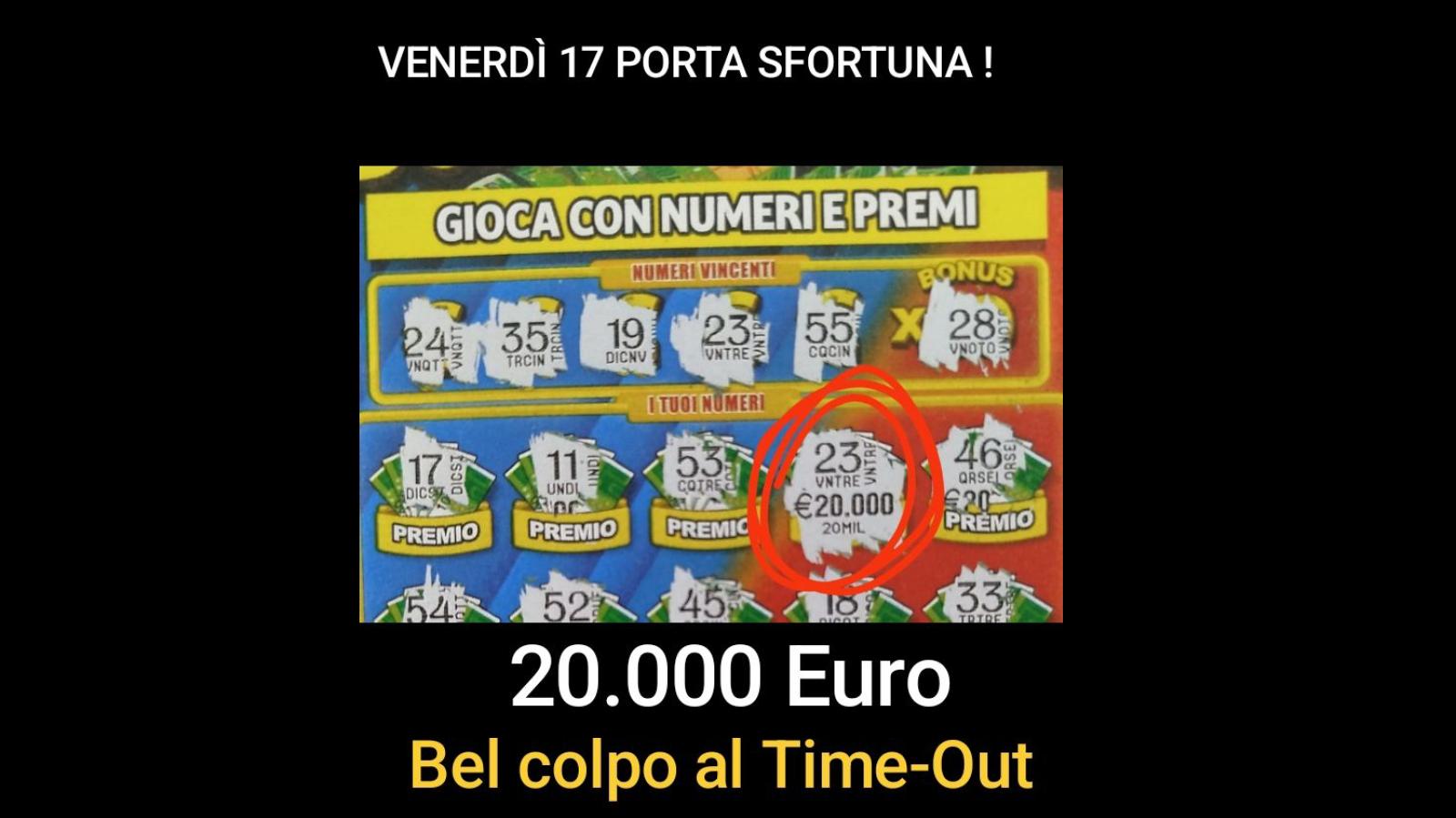 Un "gratta e vinci" da 20mila euro