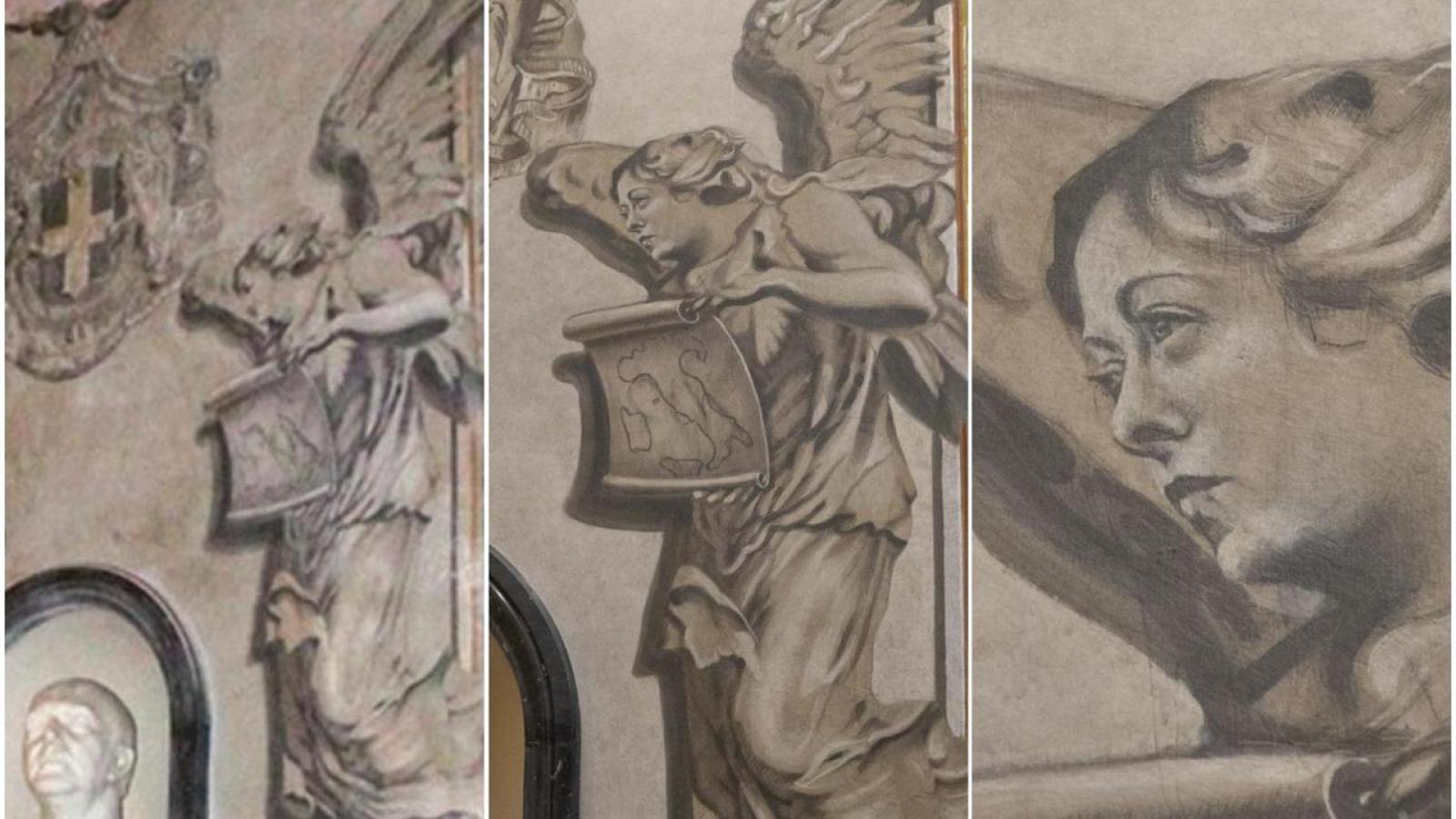 Via il volto di Meloni dall&rsquo;angelo