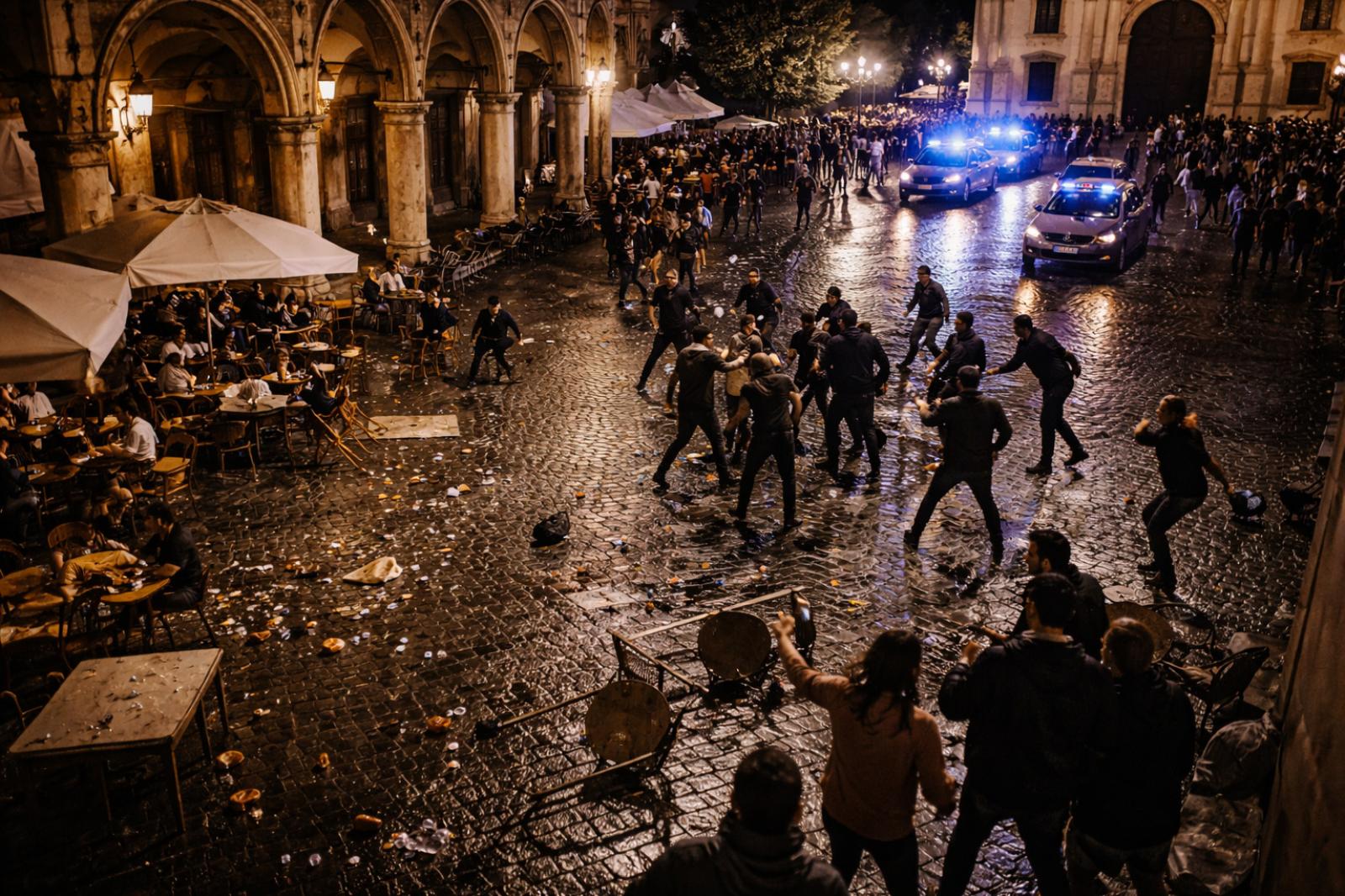 Padova, piazza dei Signori: vetri sul selciato e passi affrettati. La rissa delle 23:15 riaccende la domanda: chi presidia davvero la movida?