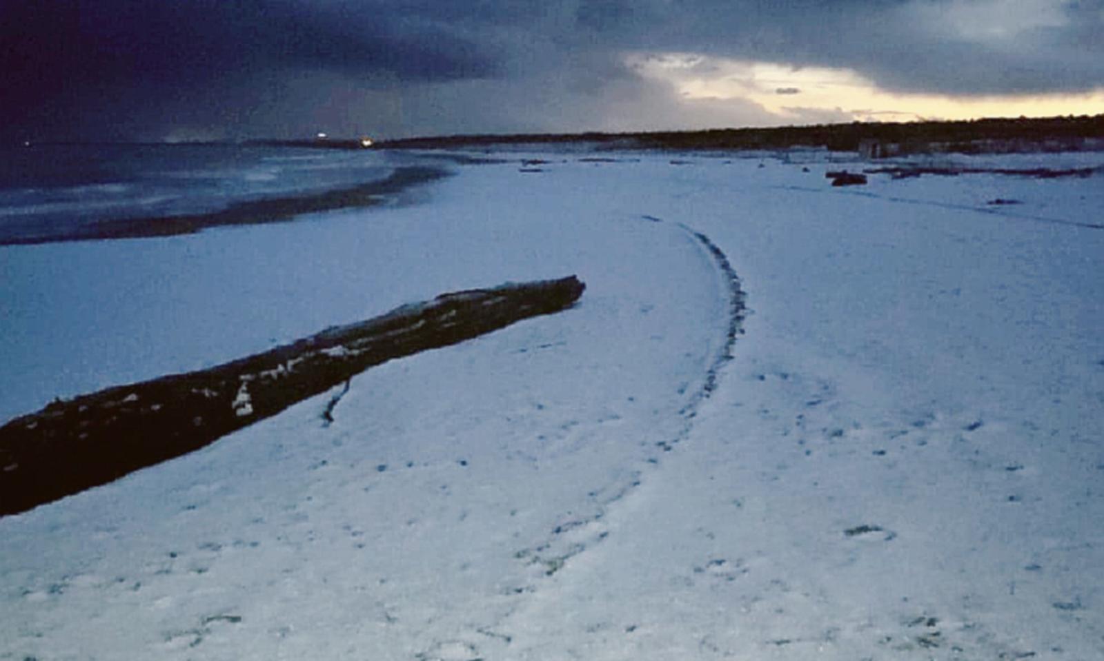 Lo spettacolo della neve al mare