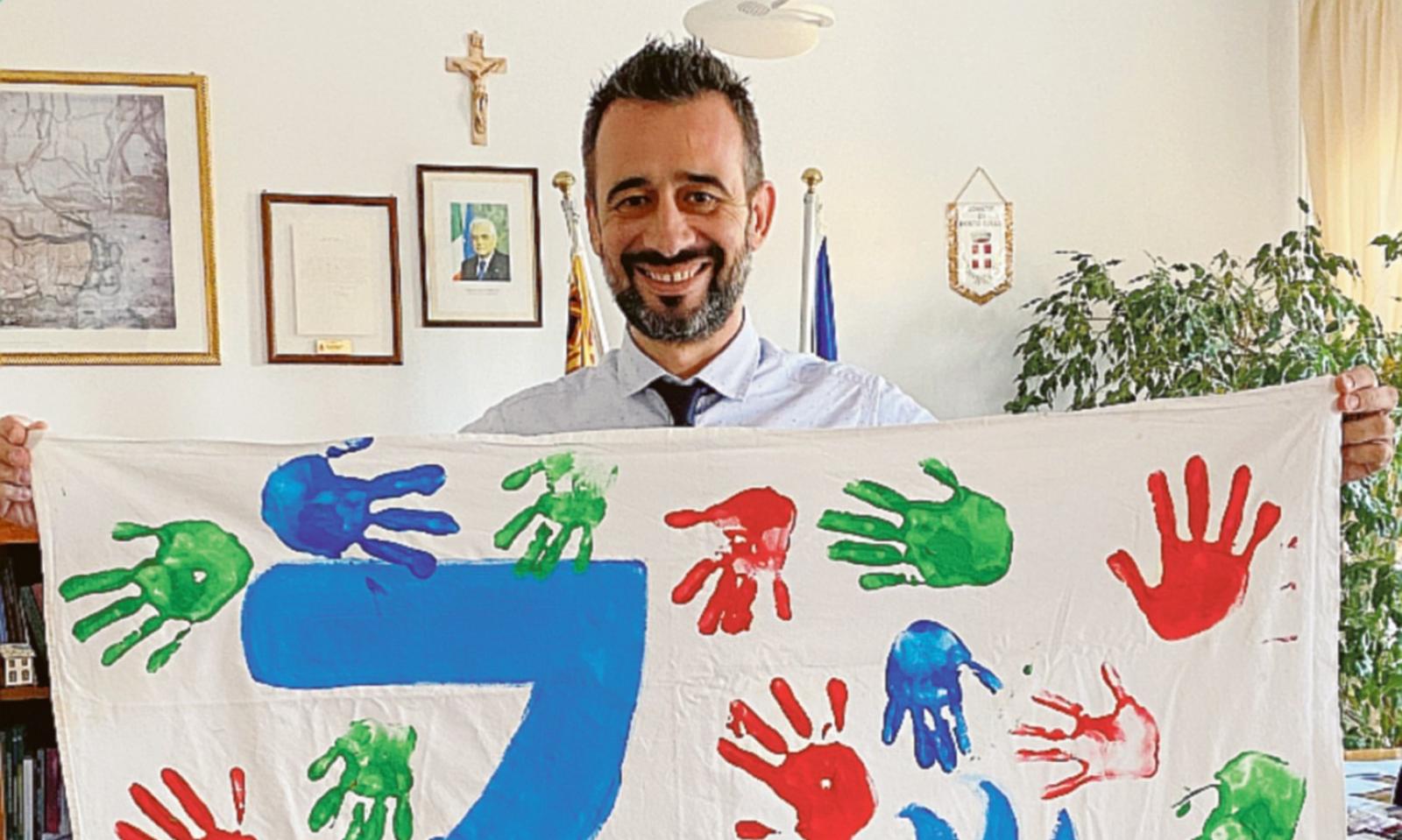 Striscione per i diritti dei bambini