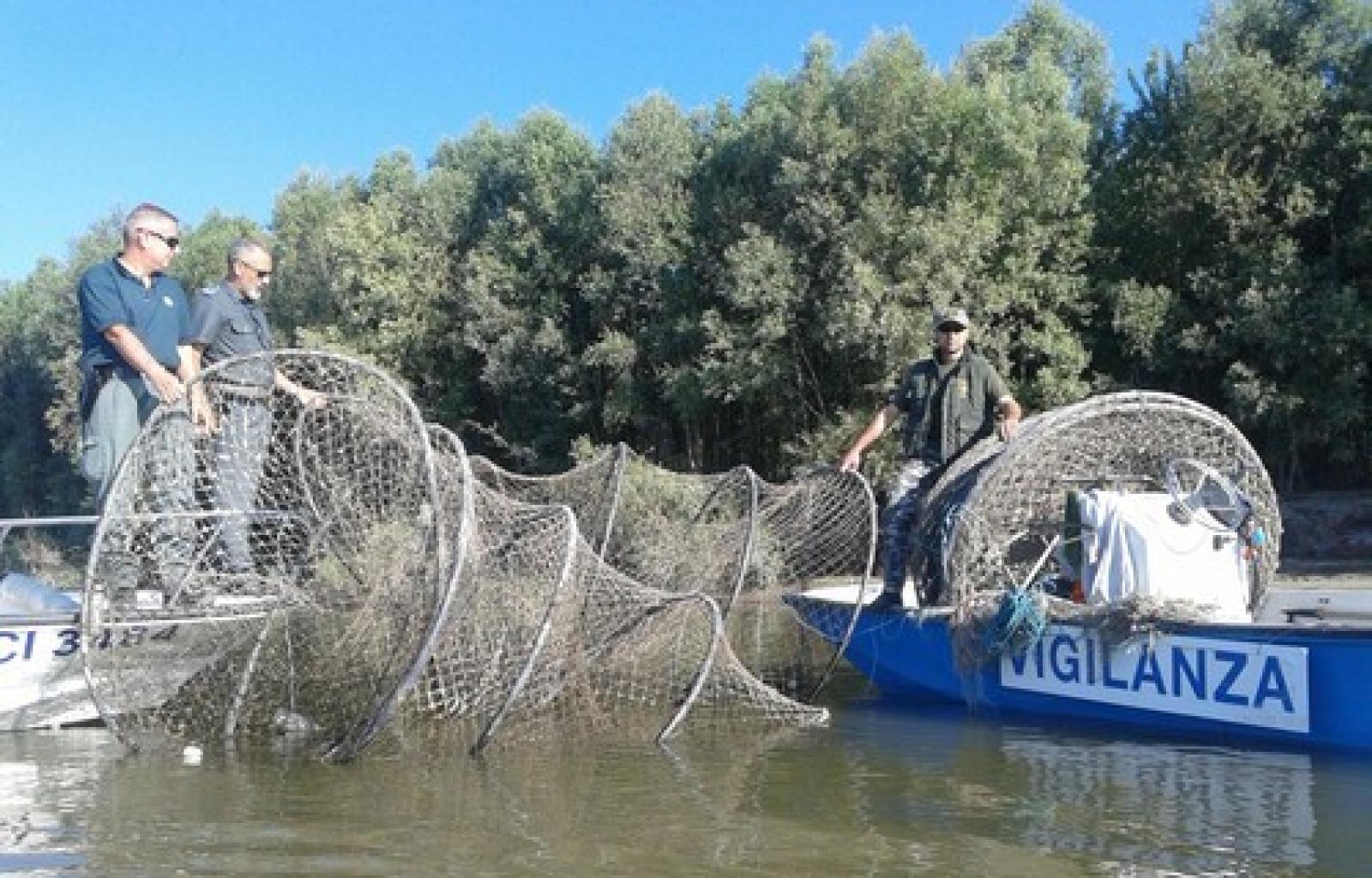 Tre chilometri di reti da pesca sequestrate nel canale