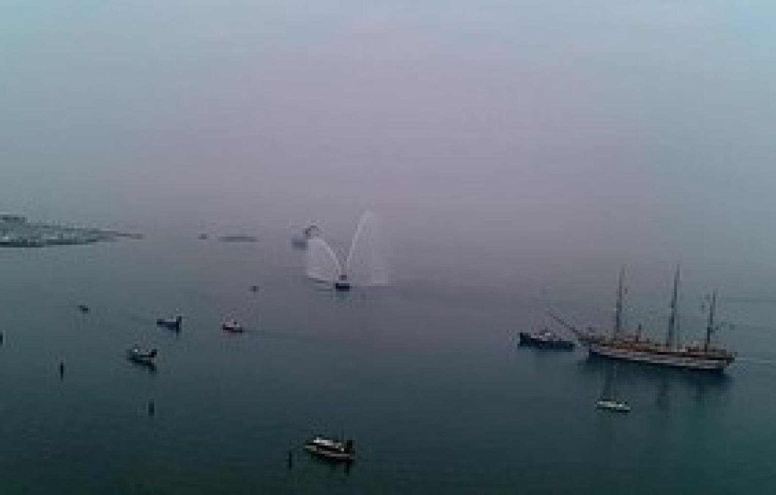 L'Amerigo Vespucci ormeggiata nel porto di Chioggia