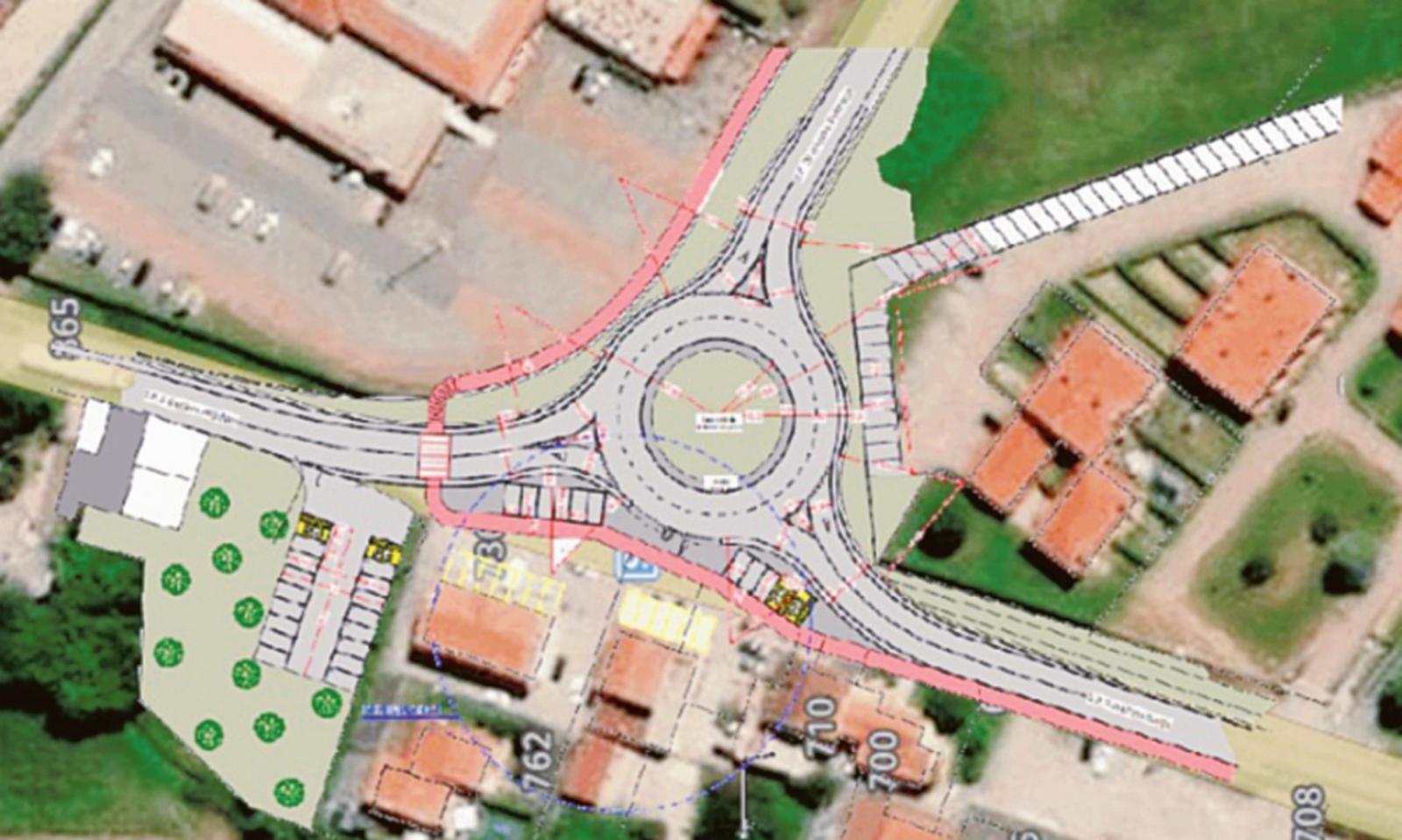 Una rotatoria ai piedi del ponte