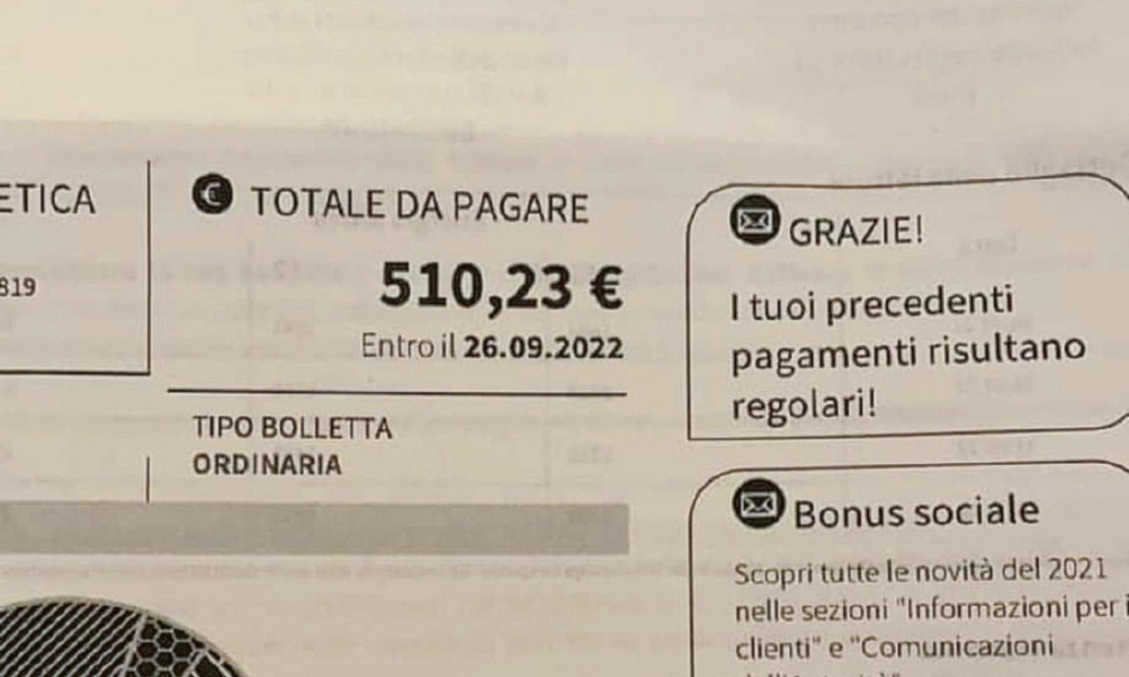 A due 80enni 510 euro di bolletta della luce