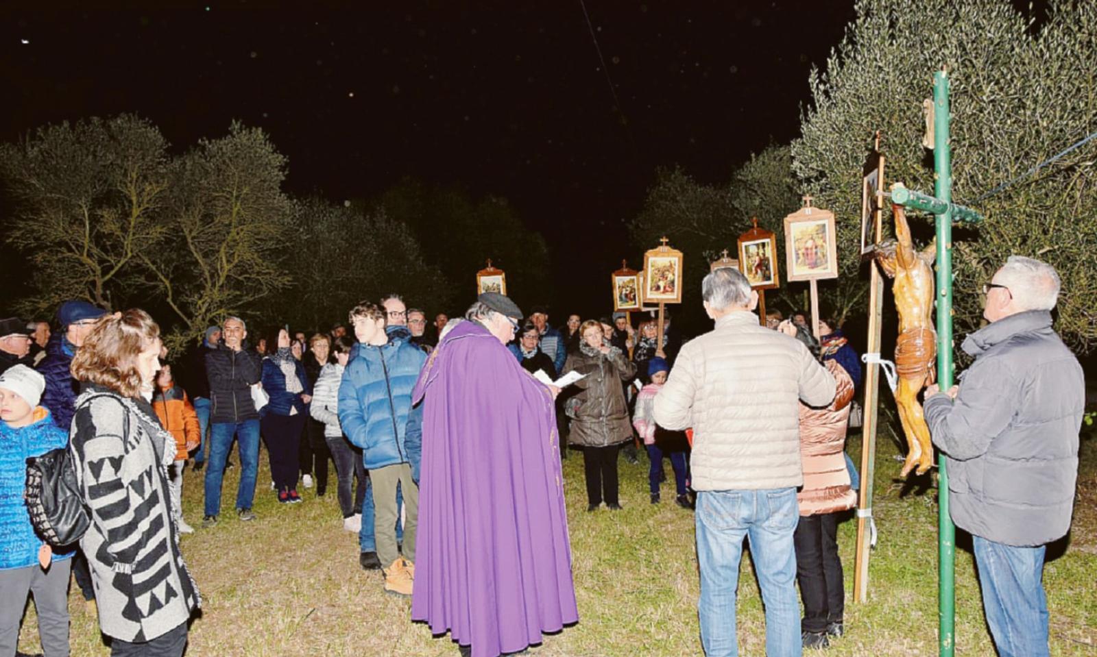 Una via Crucis tra gli ulivi