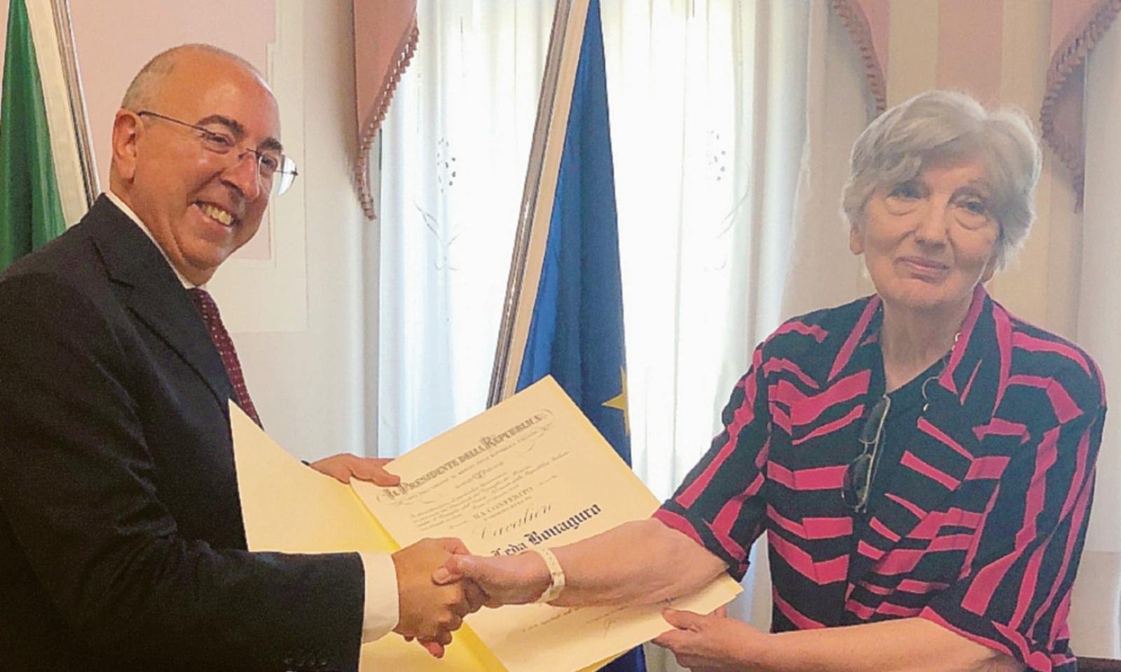 Leda Bonaguro nominata Cavaliere