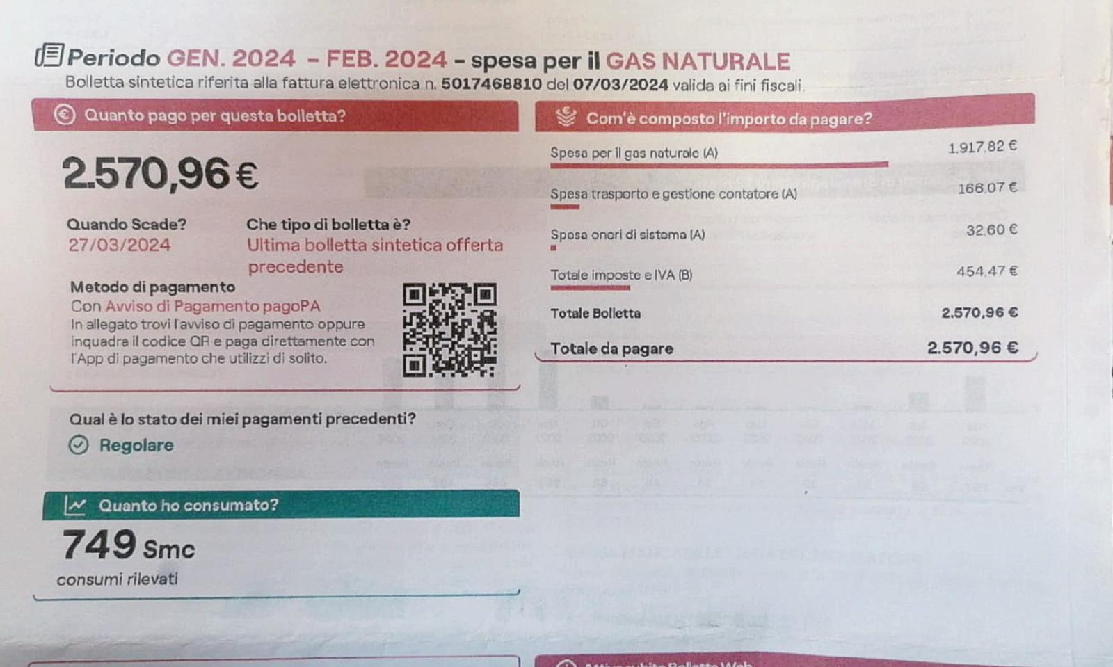 Anziana colpita da una bolletta sestuplicata: oltre 2mila euro