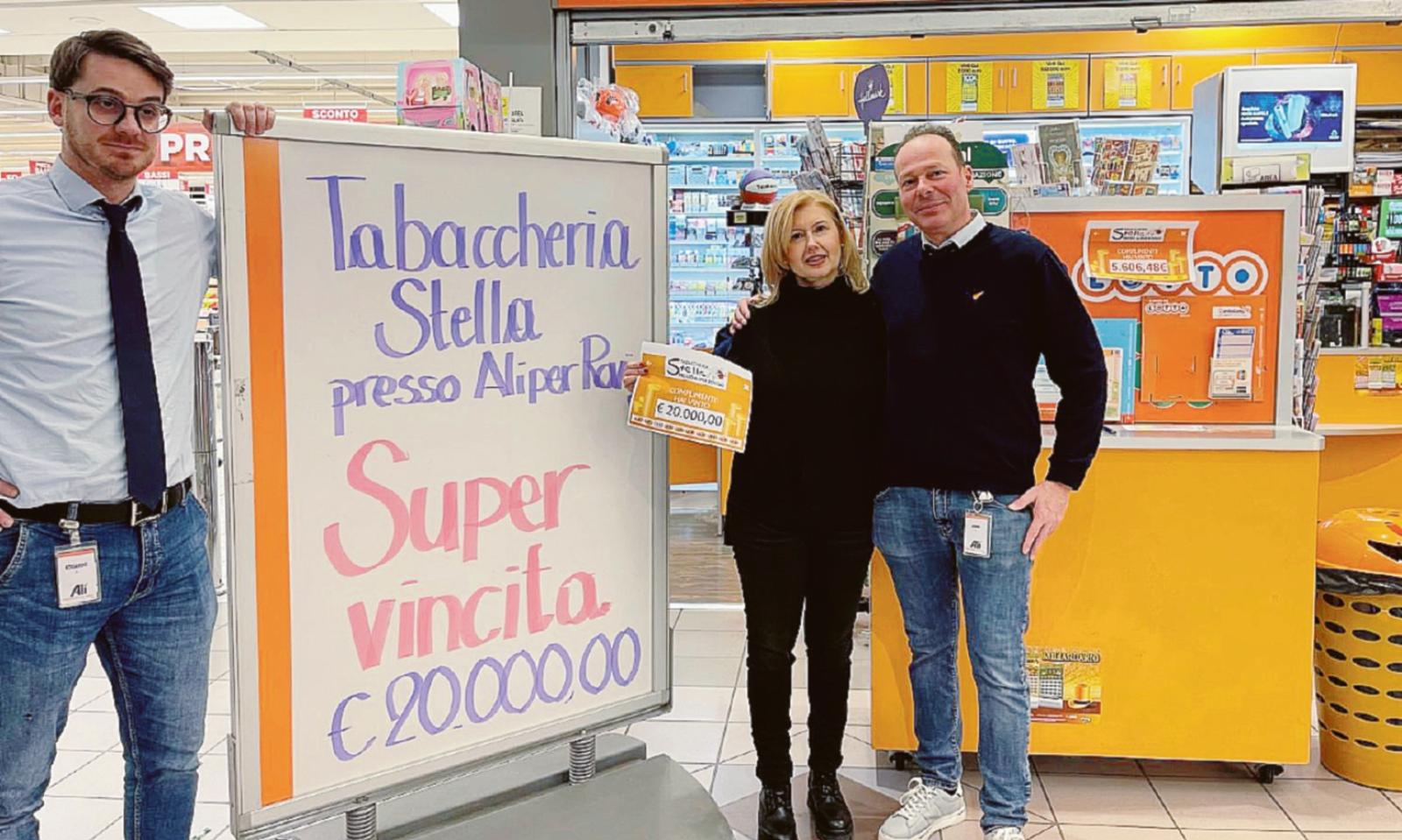 Gioca tre euro e ne vince 20mila