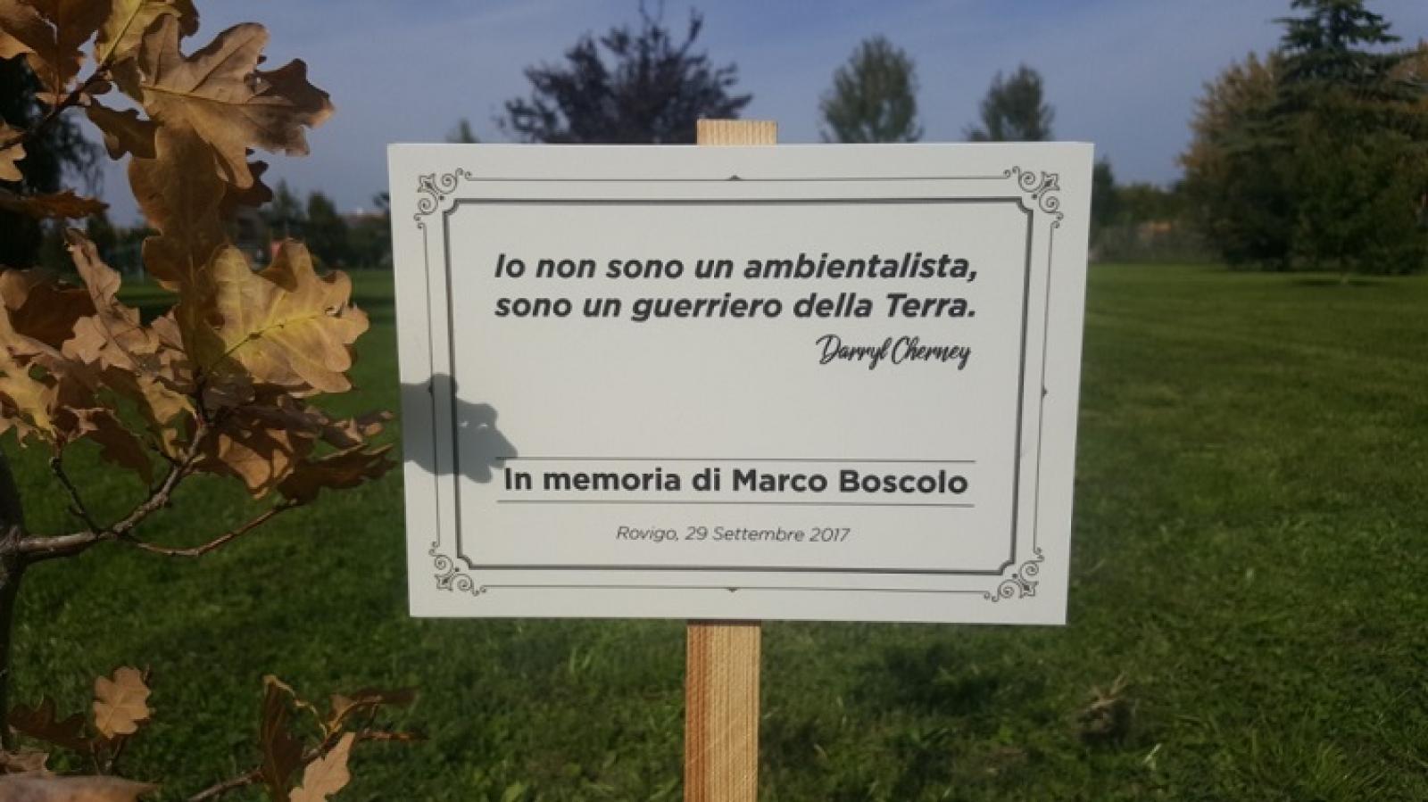 Una quercia in memoria di Marco Boscolo