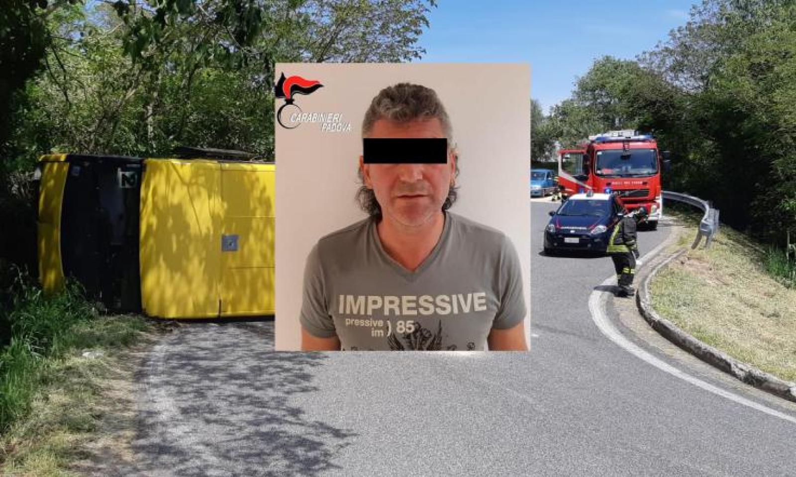 "Ubriaco, ribalta lo scuolabus dei bimbi e fugge". Non era cos&igrave;. Nessun reato