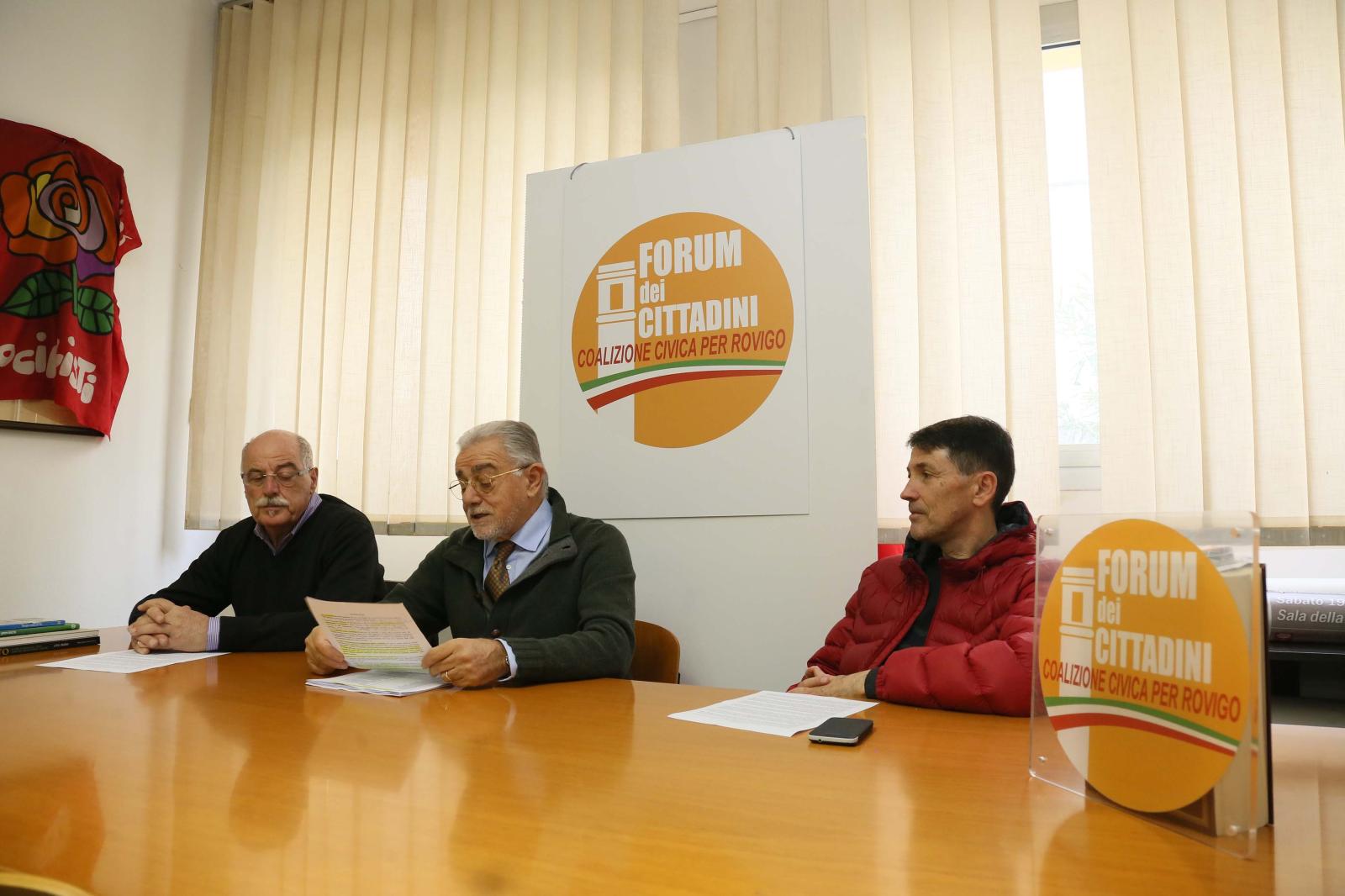 Forum dei Cittadini Gianmario Scaramuzza Federico Saccardin Matteo Masin