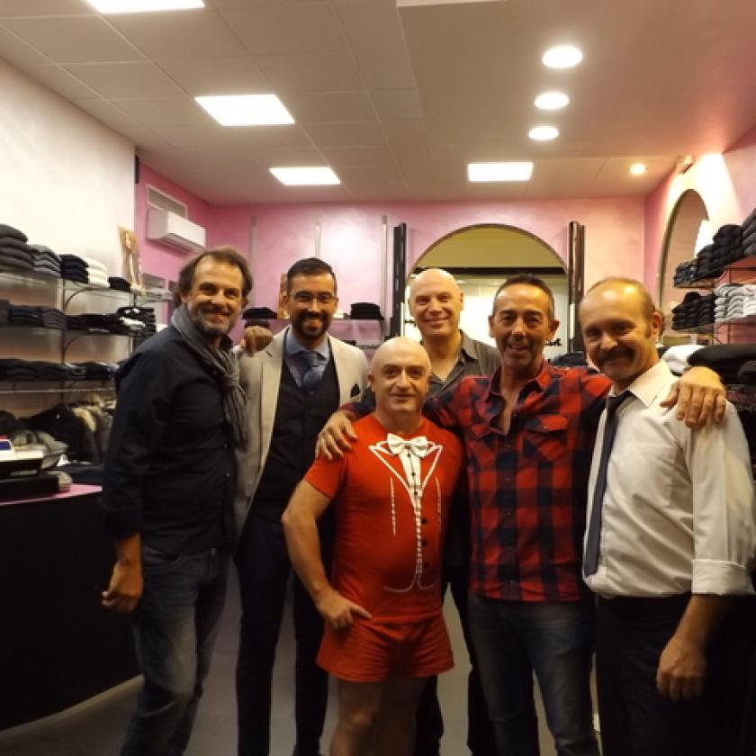 Il trio comico con De Grandis e Impedovo in visita