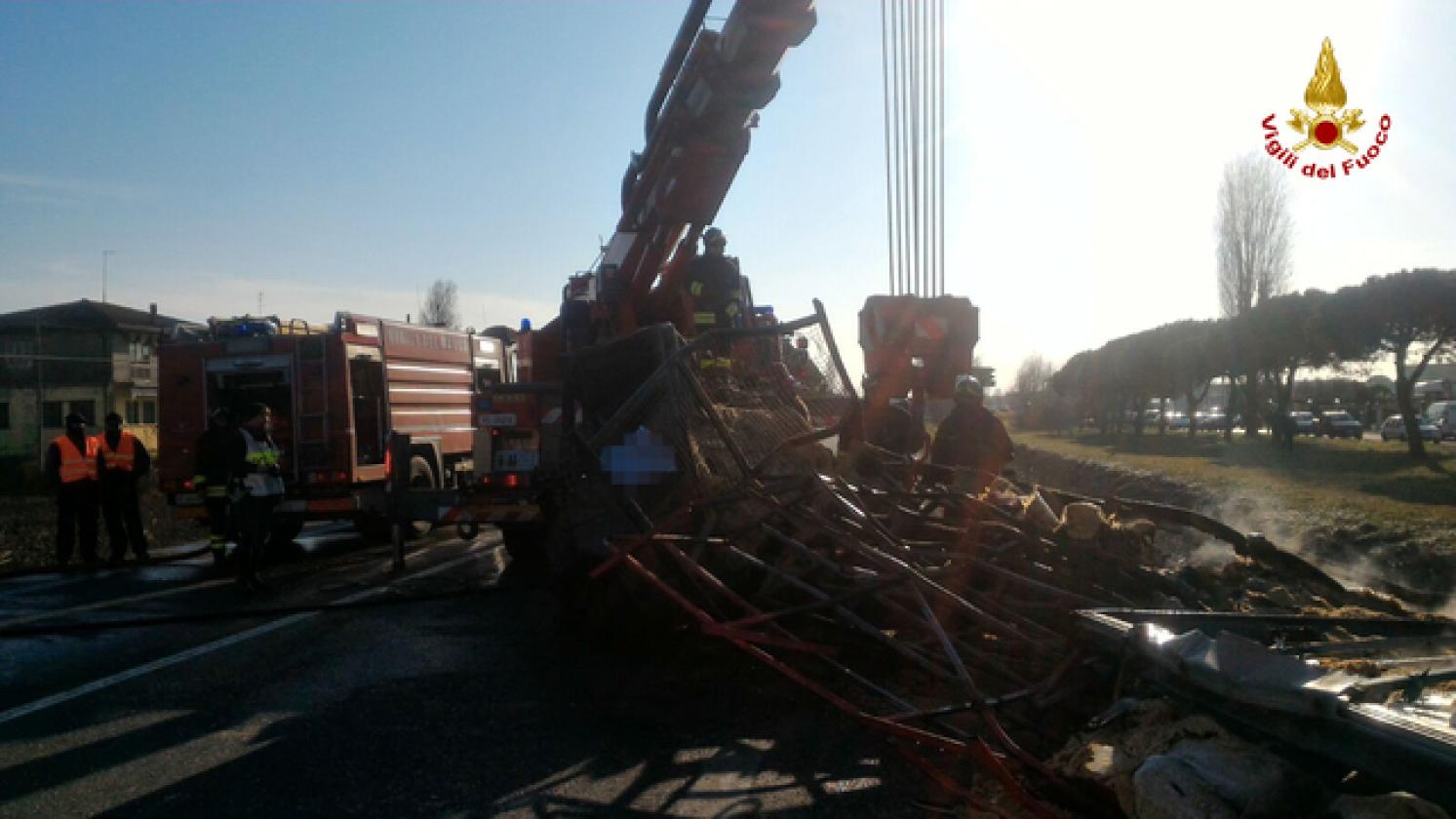 Porto Viro incidente mortale romea foto pompieri (