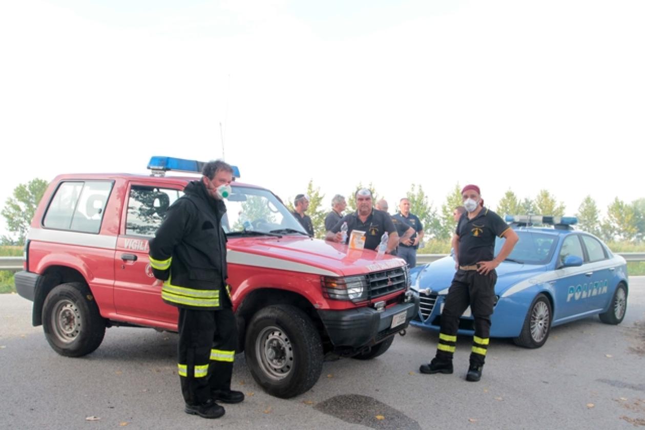 Incendio Villadose Vigili del Fuoco