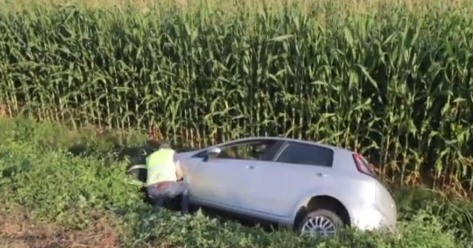Vola su un campo di mais, arriva l'elisoccorso
