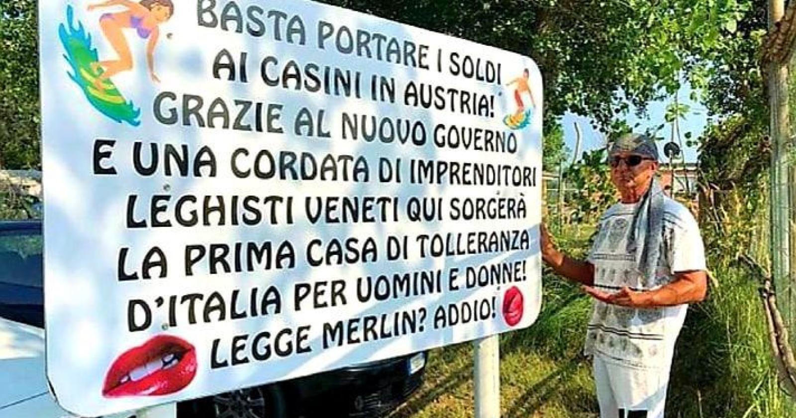 "Aprirò una casa di tolleranza"